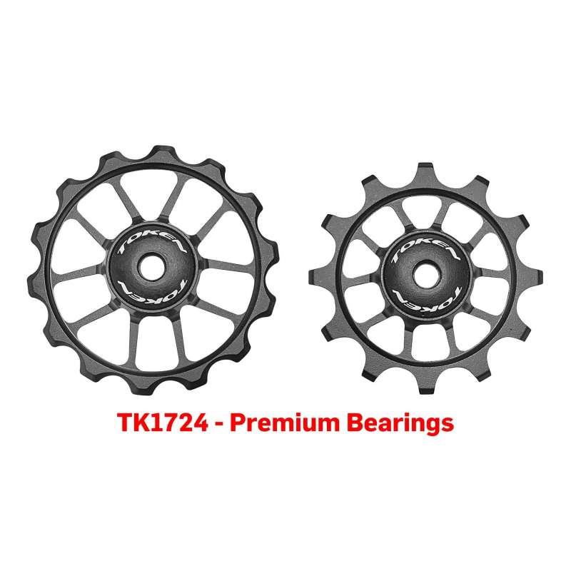 TOKEN TK1724 czarne kółeczka (2 szt) 12/14 T do przerzutki Shimano R9100, R9150(elec.), R8000, R8050(elec.),RD-RX815 (elec), R-7000 (105)